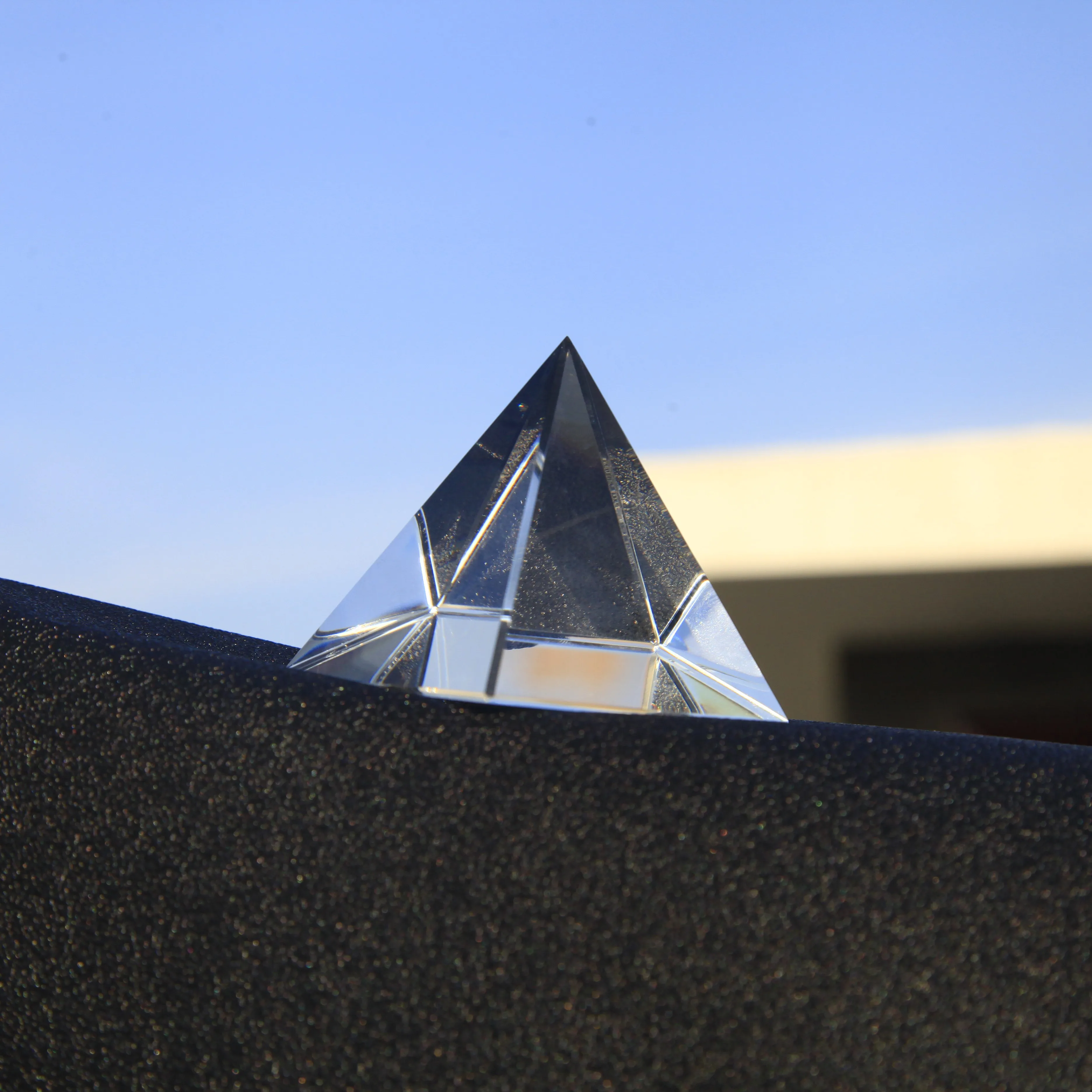 50MM Optical Pyramid Glass Prism Rainbow Polyhedral Crystal |