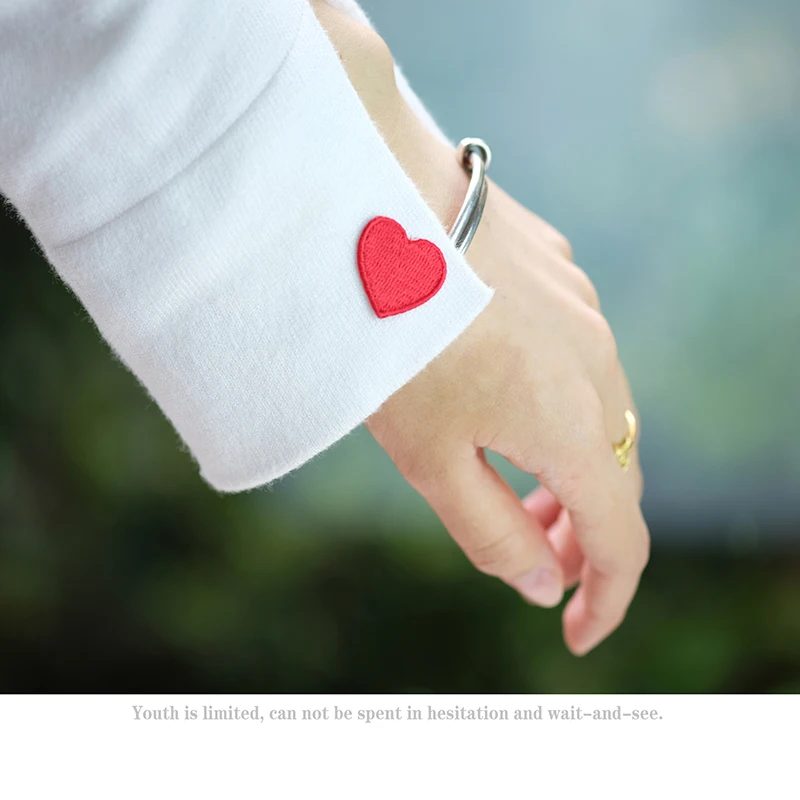 10PCS/lot Red Love Heart Embroidery Patch For Clothing Cute Motif Iron On Patches DIY Badge Garment Decoration | Дом и сад