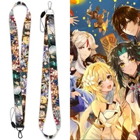 Game Genshin Impact Keychain Anime Accessories Neck Strap Phone Chain Work Card Bag Lanyard Cartoon Women Jewelry Men Gift