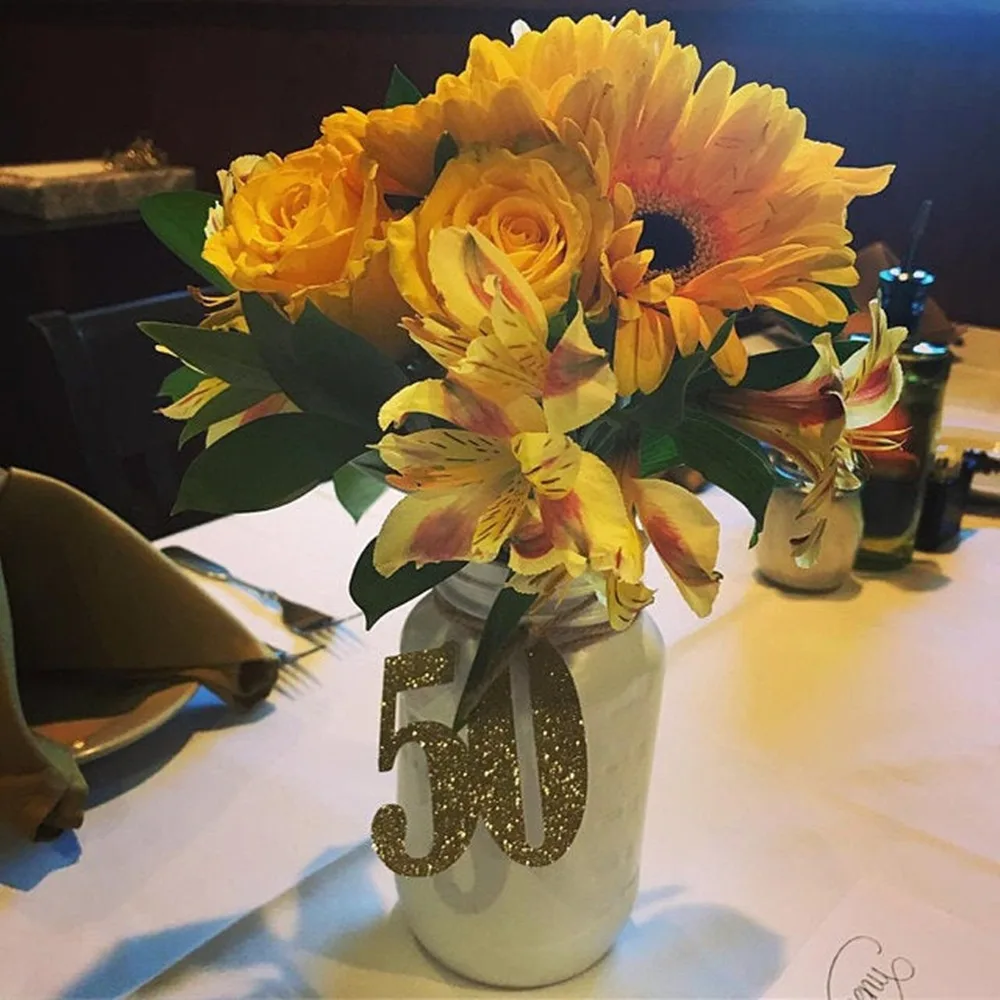 Заказные Свадебные юбилейные ярлыки украшения 50-го дня рождения