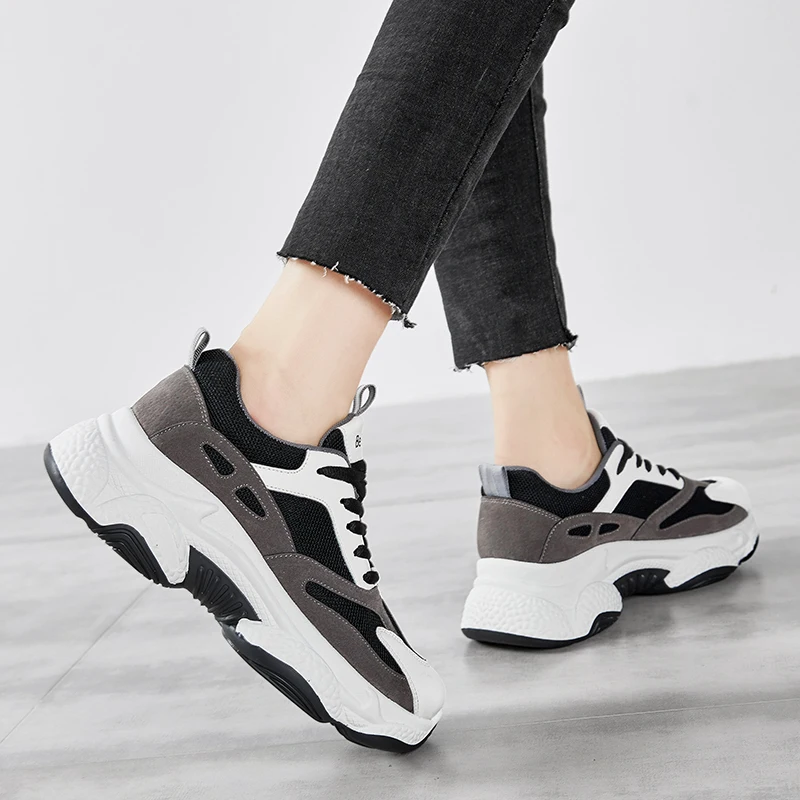 Новая Осенняя дышащая Студенческая спортивная обувь в Корейском стиле с сеткой