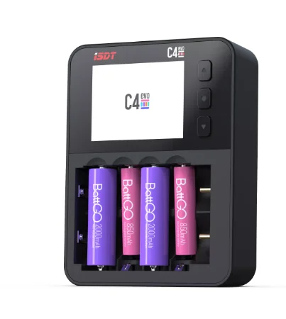 

ISDT C4 EVO 36W 8A 6 Channels Smart Battery Charger For AA AAA Li-ion Battery with IPS Display Screen and Fire Prevention