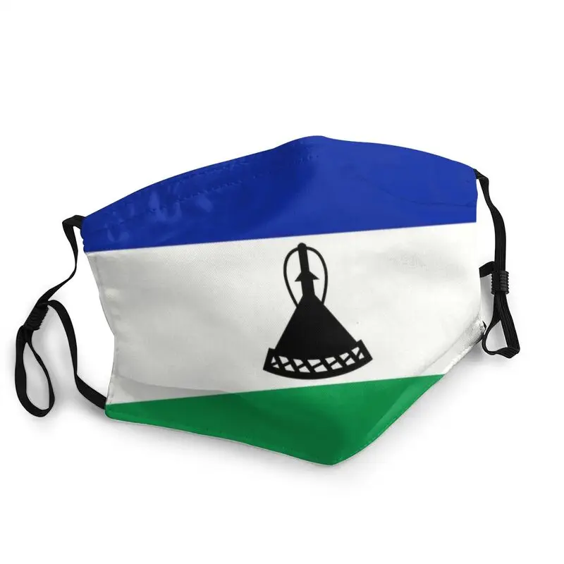 

Флаг Лесото дышащей многоразовые унисекс маска для лица для взрослых против дымки пыли Защитная крышка респиратор рот муфельная печь