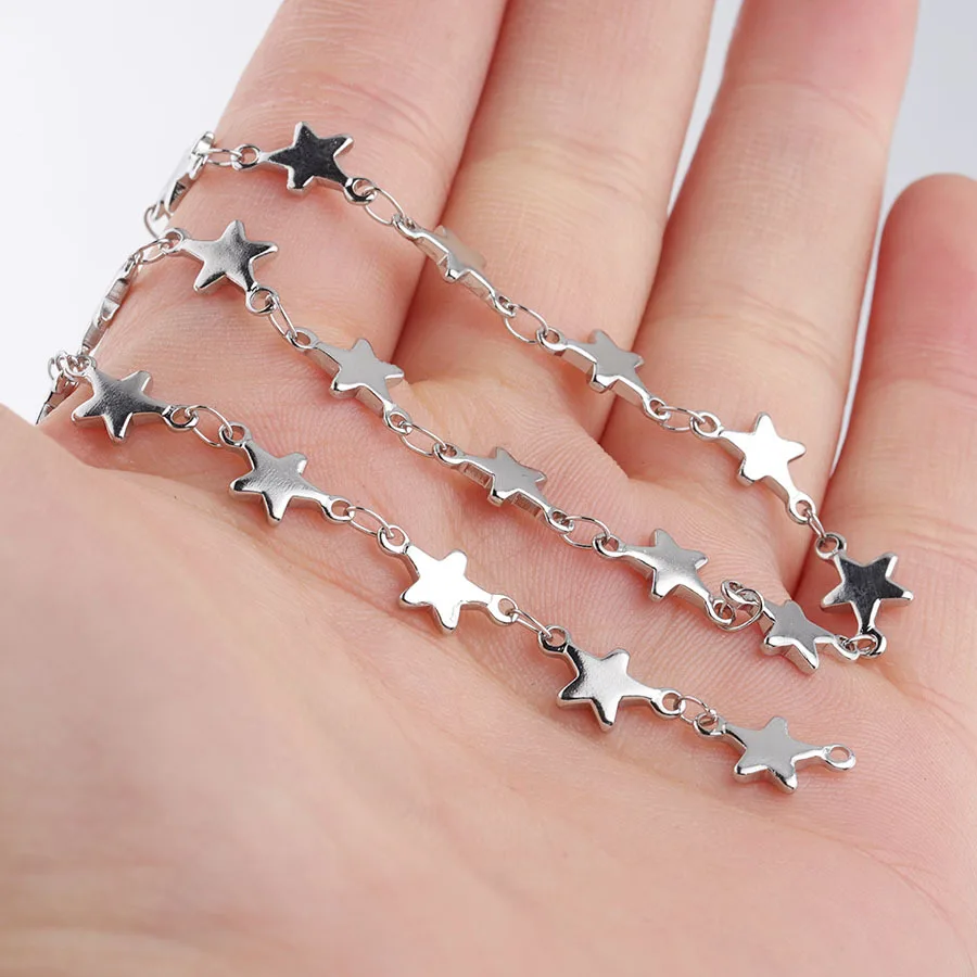 

Цепочка Из Нержавеющей Стали с пентаграммой, для изготовления ювелирных изделий, металлическая цепочка длиной 50 м