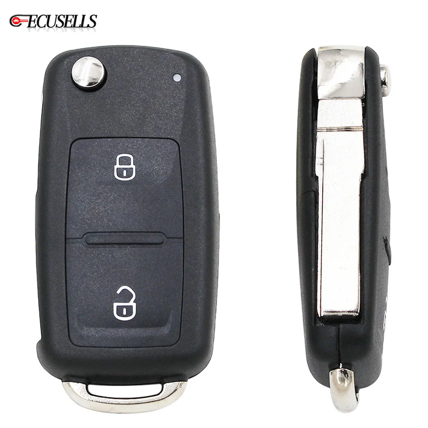 Складной чехол для автомобильного ключа с 2 кнопками и откидной крышкой без