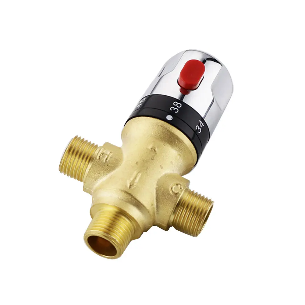 

1/2 Inch Hot Cold Pipe Professional Thermostatic Mixing Valve Durable Brass Shower Accessories Bathroom Water Household