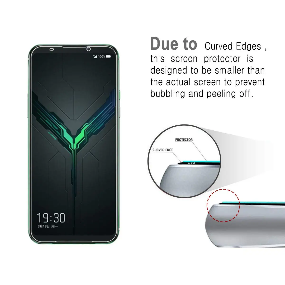 Защитное стекло для Xiaomi Black shark 2 закаленное shark2 Защитная стеклянная пленка