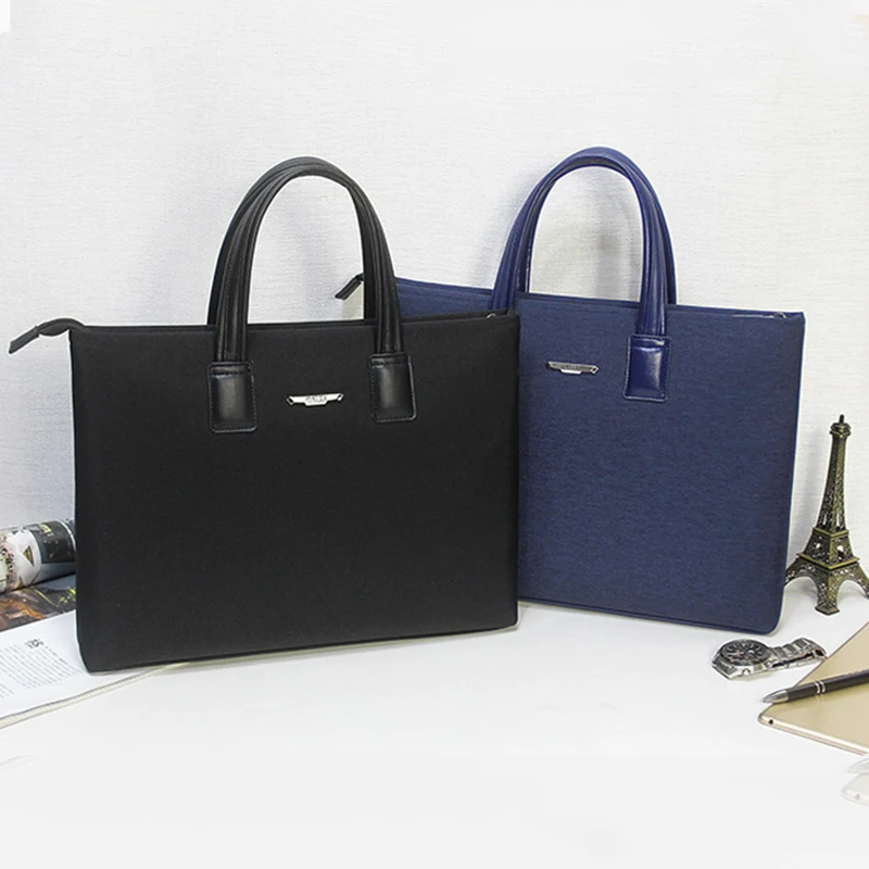OYIXINGER Fashion Black Office Men Briefcase Bag For 14.1 Inch Waterproof Laptop Handbag Commuting Meeting Work Document Bags
