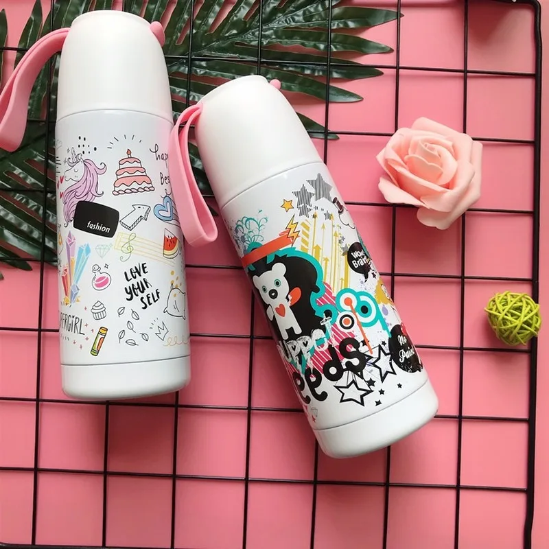 350 мл Новая красочная кружка с крышкой Термокружка термос симпатичная кофейная