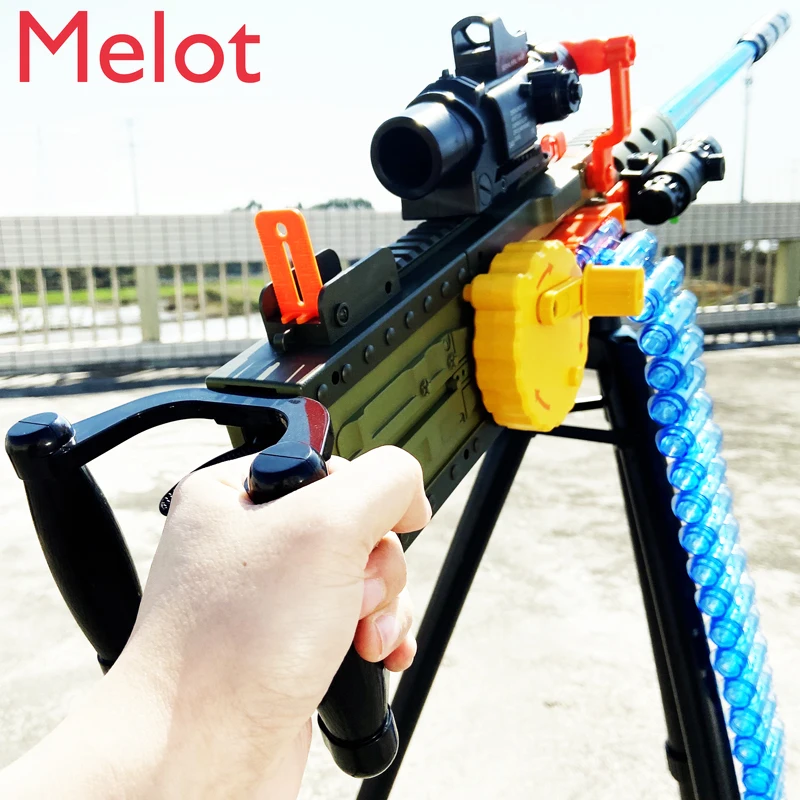 M2HB AMT Sucker Soft Bullet Gun Elastic Chain Elastic EVA Foam Heavy Machine Gun Toy Gun