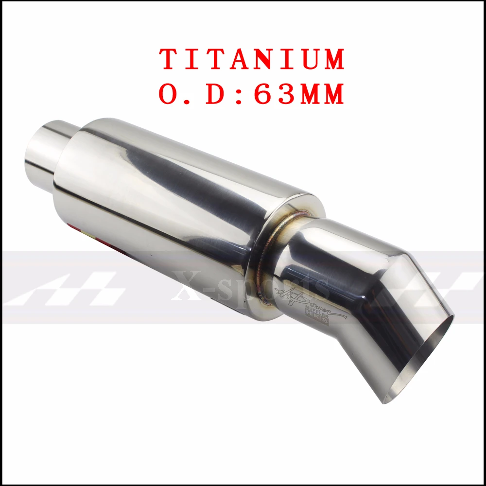 silver 63MM Автомобильный Стайлинг выхлопной трубы глушители хвост универсальный высокое качество нержавеющая сталь мотогонок глушители изгиб глушители 63 мм - Цвет: silver 63MM