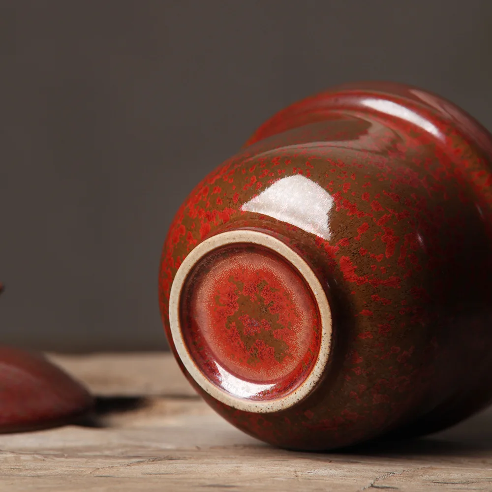 Цзиндэчжэнь железная красная глазурь Старая каменная грязь легко пузырчатая