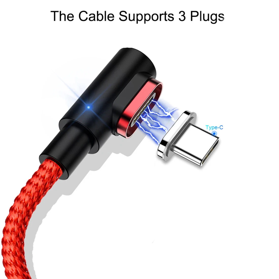Магнитный usb type-C кабель 90 градусов 3 А шнур для быстрой зарядки и передачи данных для samsung S9 huawei Xiaomi USBC Магнитный светодиодный светильник для зарядки