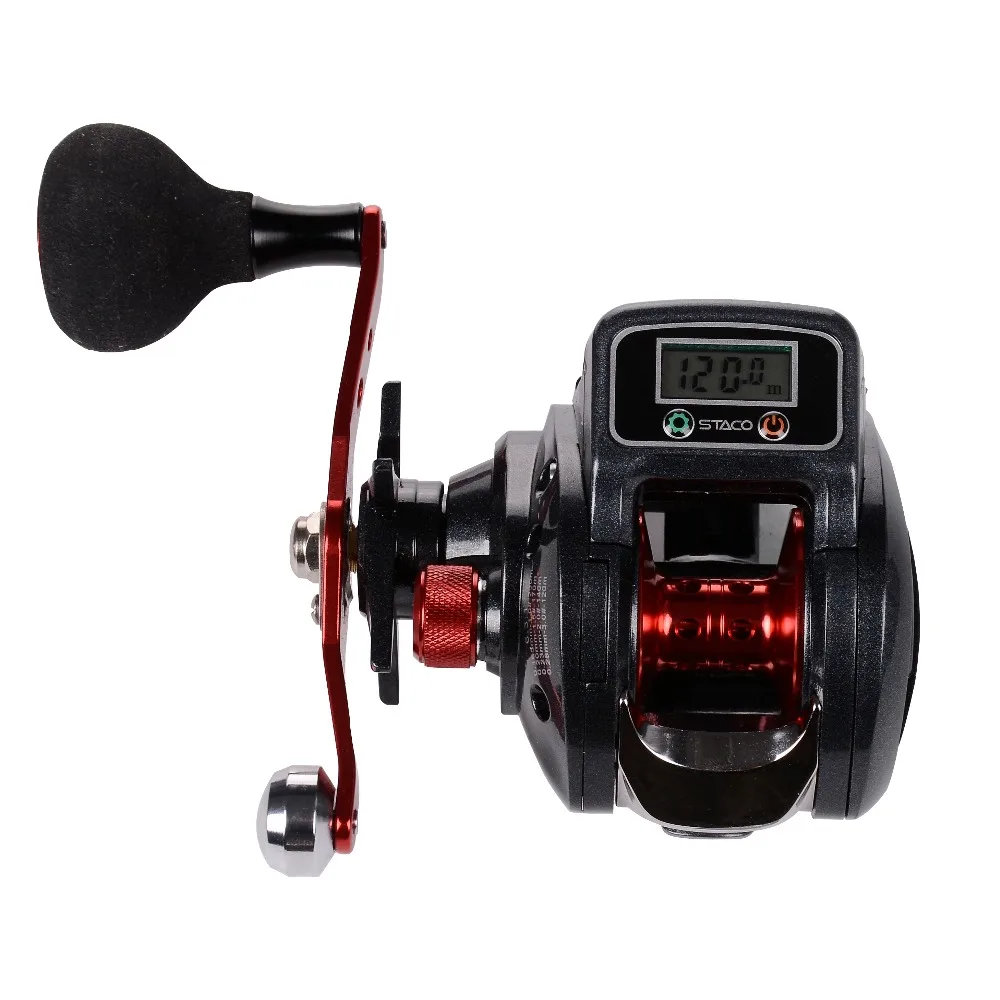 Baitcasting Fishing Reel With Line Counter 16+1 Bearings Baitcaster Reel with Digital Display Fishing