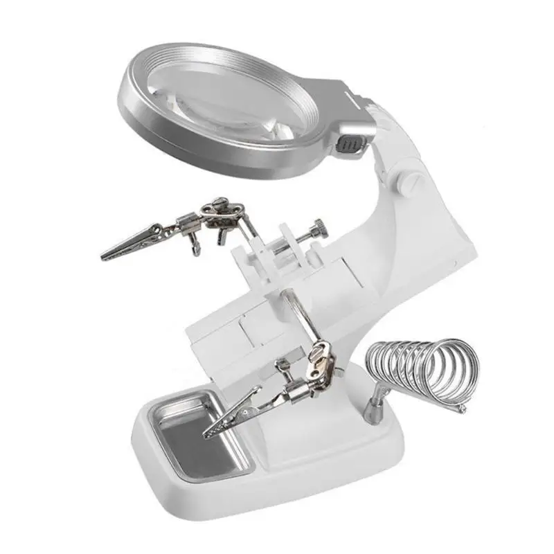 Лупа с увеличительным стеклом 3х 4 5x светодиодная лупа держатель зажимом типа