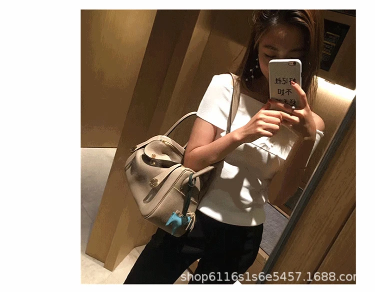 

Head leather Lindi bag portable Doctor Bag lychee grain medicine bag 2020 new one shoulder portable women's bag