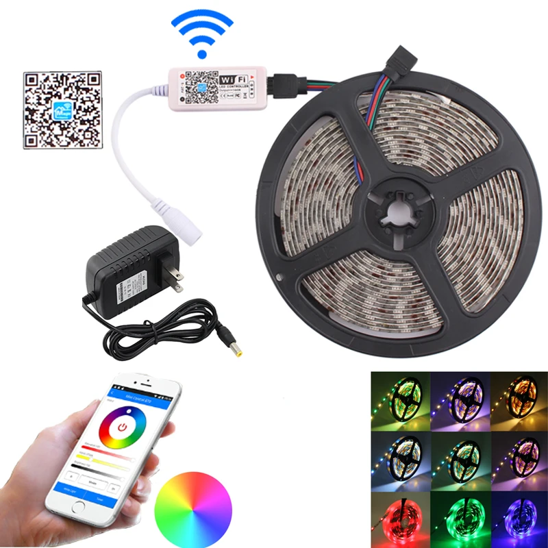 12V Тира (RGB) светодиодная лента неоновая ТВ Wi Fi черный светильник прокладки СИД