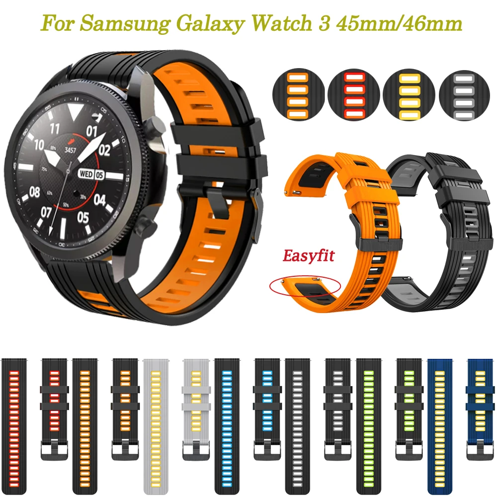 

Ремешок силиконовый спортивный для смарт-часов, браслет для Samsung Galaxy Watch 3 45 46 мм Gear S3 Classic/Frontier, 22 мм