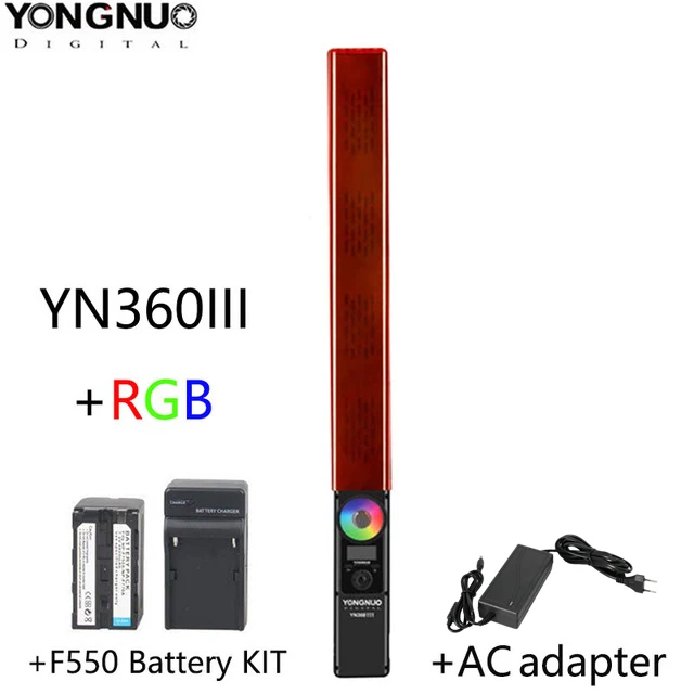 Синий YONGNUO YN360 III YN360III ручной светодиодный светильник для видео с сенсорным регулированием Bi-colo 3200k до 5500k RGB цветовая температура с пультом дистанционного управления - Цвет: Синий