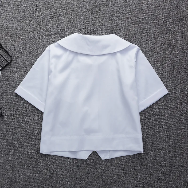 Японская школьная форма для девочек белая рубашка с коротким рукавом школьное
