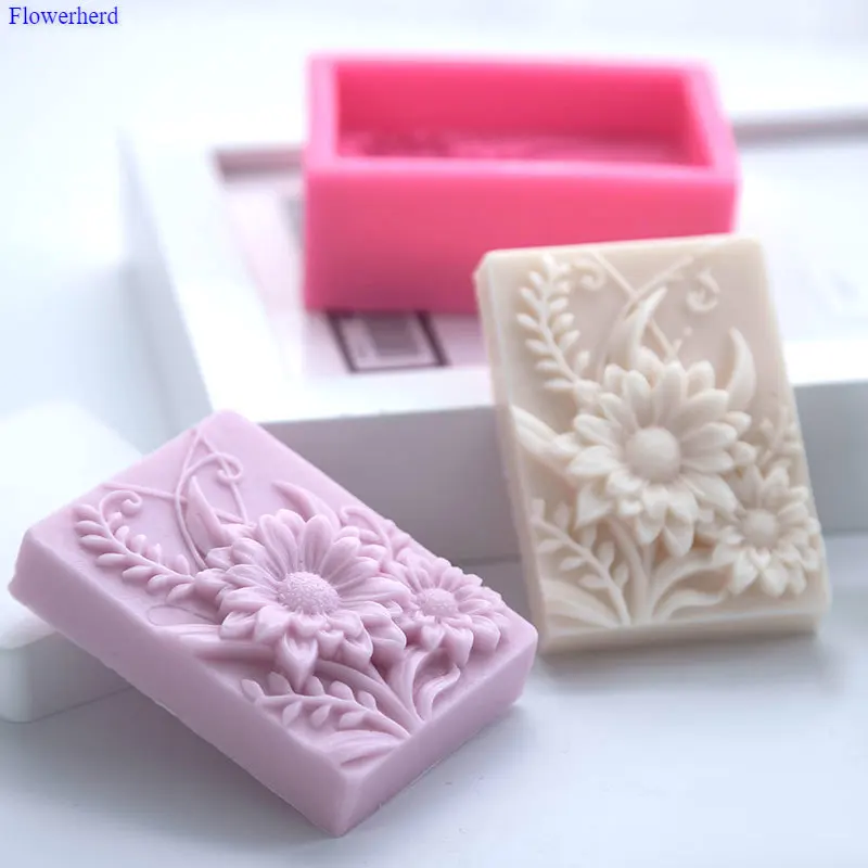 Новый Прямоугольный Дейзи &quotсделай сам&quot для мыла силиконовые формы 3d