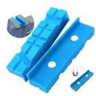 2 предмета тиски подкладка под челюсть магнитный мягкий плоскогубцы Мульти слот фрезы плоскогубцы Клещи фиксирующий протектор для 140 мм металлическая скамейка тиски