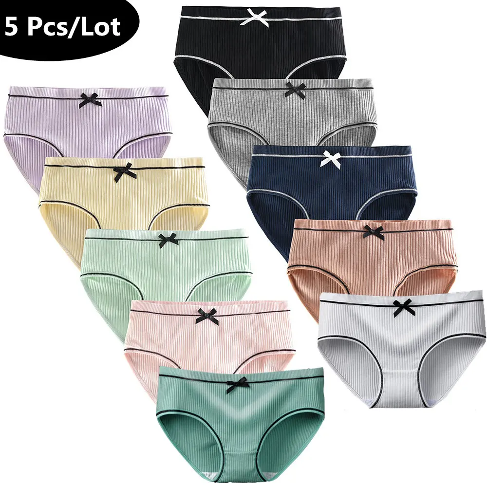 5 шт./лот хлопковые трусы для девочек с рисунками из мультфильма мягкие молодые