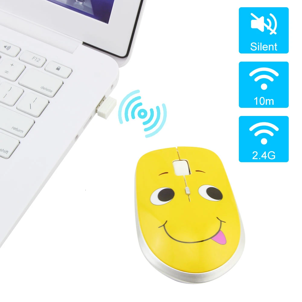 CHYI Милая Беспроводная мини Бесшумная компьютерная мышь Ультра тонкая Usb оптическая ПК Mause эргономичная креативная 3d подарочная мышь для детского ноутбука