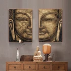 Буддистская зеленая картина, 2 панели для плакатов и принтов на холсте Будды, художественная картина для гостиной, украшение для дома