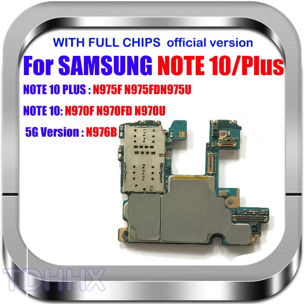 Разблокированная материнская плата для Samsung Galaxy Note 10 N970F N970FD N970U NOTE Plus N975F N975U N975FD 256