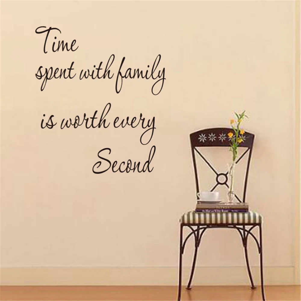 Time Spent with Family is Worth Every Second Wall Stickers Removable Art DIY Sticker Home Decal | Обустройство дома