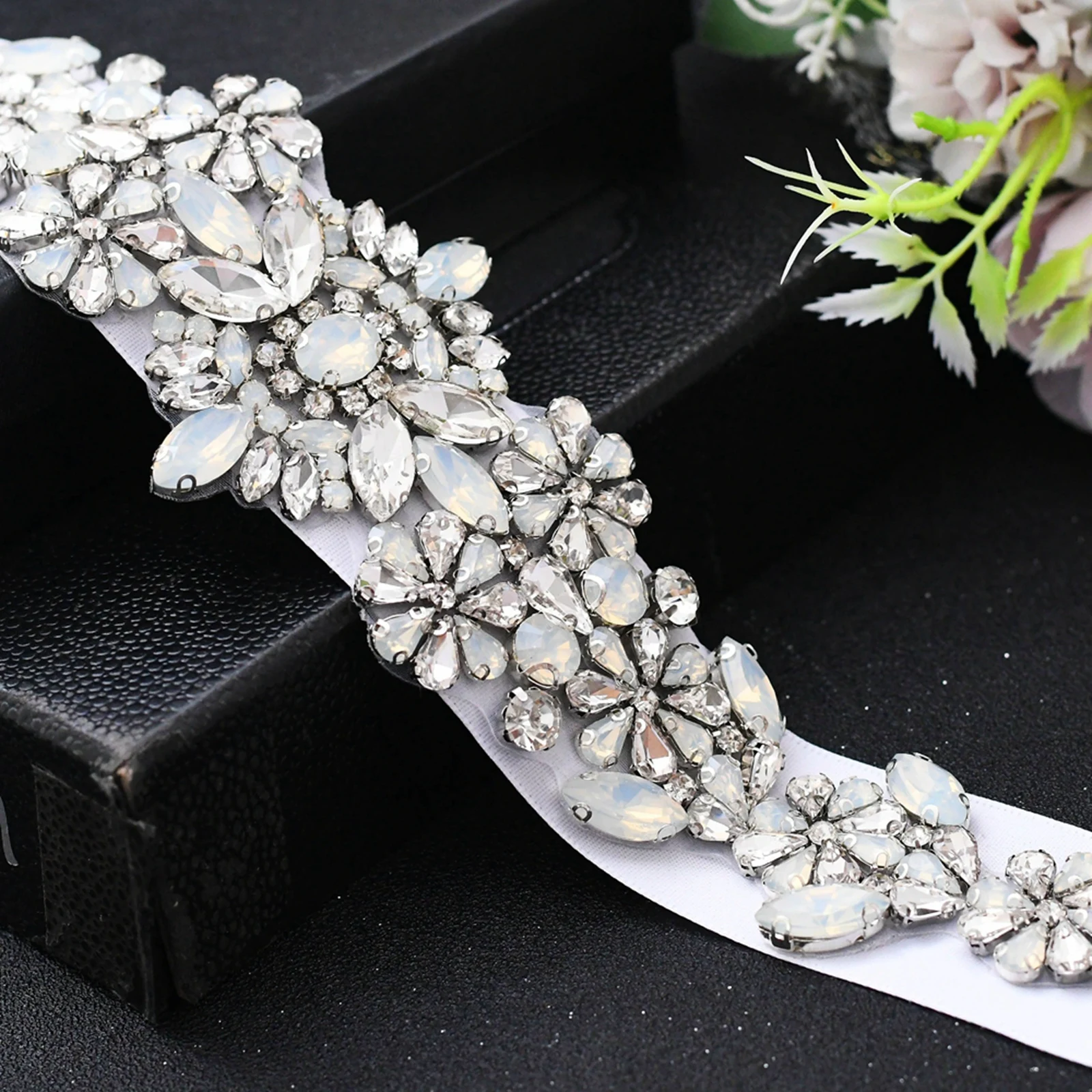 Блестящий женский ремень TRiXY для свадебных торжеств стразы синего цвета с опалом