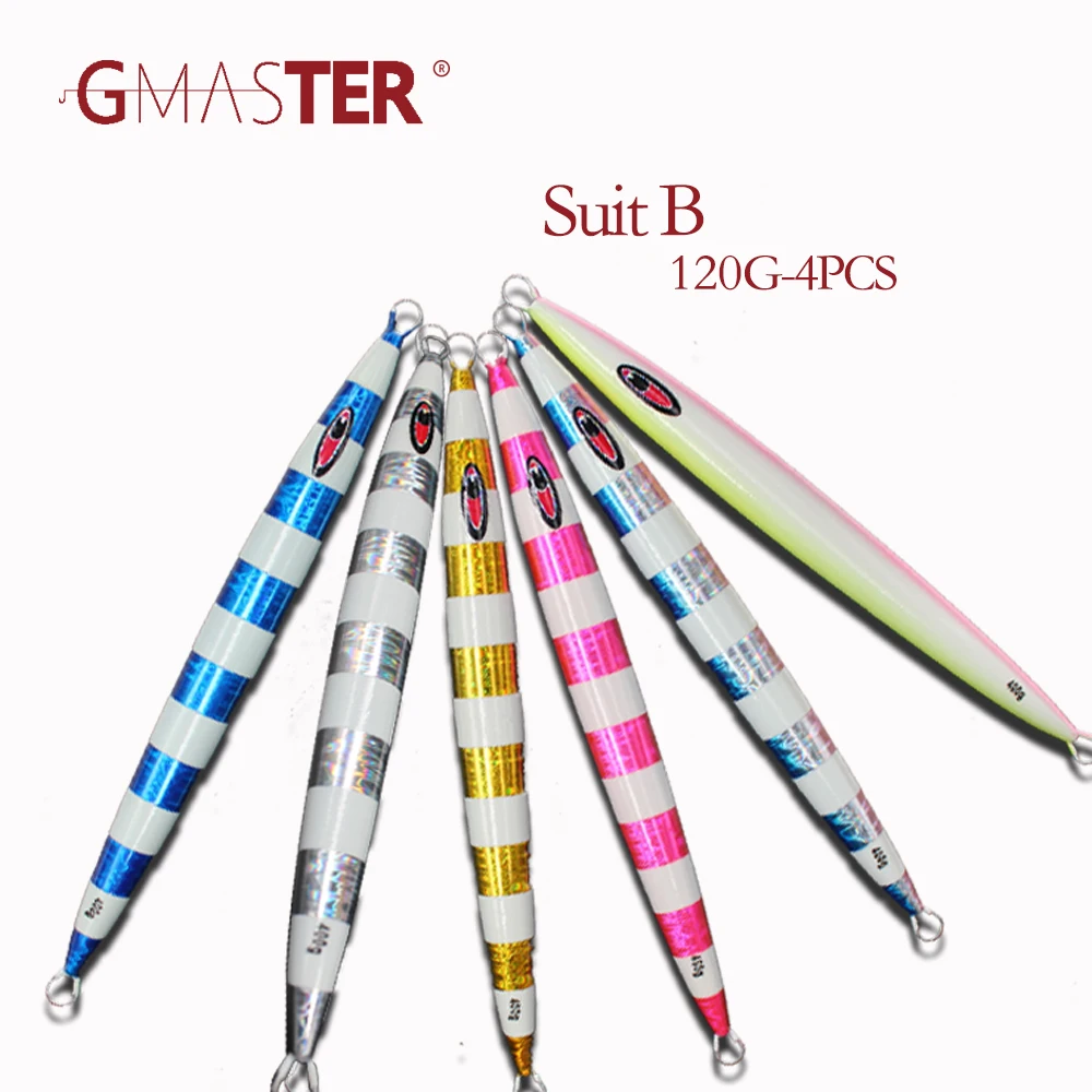 

GMASTER Slow suit Jigging Lure 120g four differenct suits Lead jig strong glow and Japan laser artificial Fishing Lure