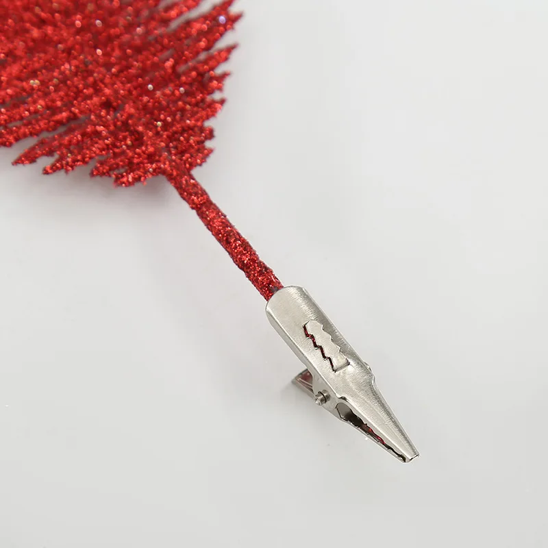 

5Pcs Artificial Phoenix Leaves with Clip Christmas Tree Decor Ornaments Accessories Multi-color Xmas Decor New Year Gift Wrap