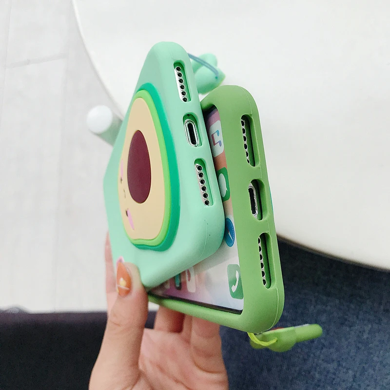 Забавный чехол для телефона авокадо IPhone 7 8 6 6s Plus X XR XS Max Модный милый 3D с
