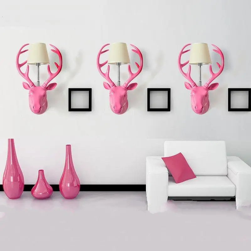 Скандинавский настенный светильник с головой оленя современный смоляный