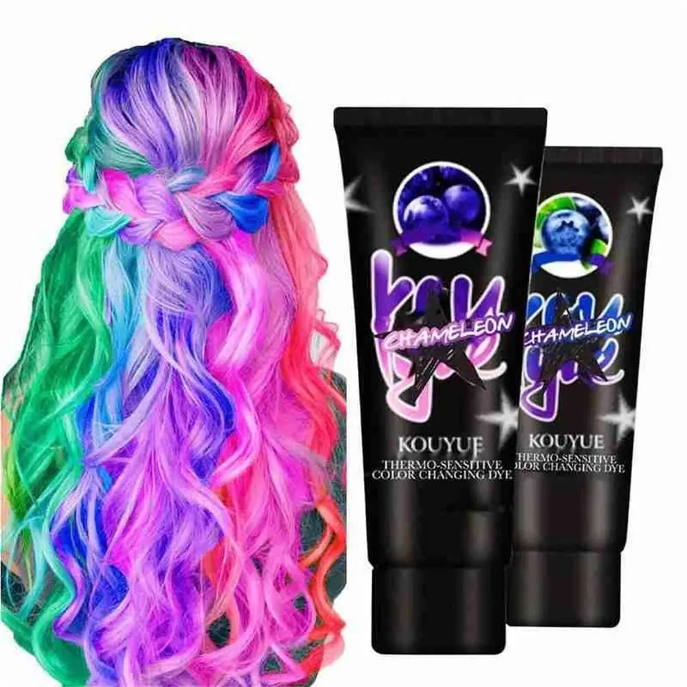 

50ml Thermochromic Color Changing Wonder Dye Mermaid Hair Dye Gray Hair Color Cream Thermo Sensing Shade Shifting Hair Color Wax