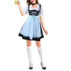 Женское клетчатое платье в стиле Октоберфест, костюм немецкой Баварской официантки с пивом, косплей, карнавал, Хэллоуин, зима