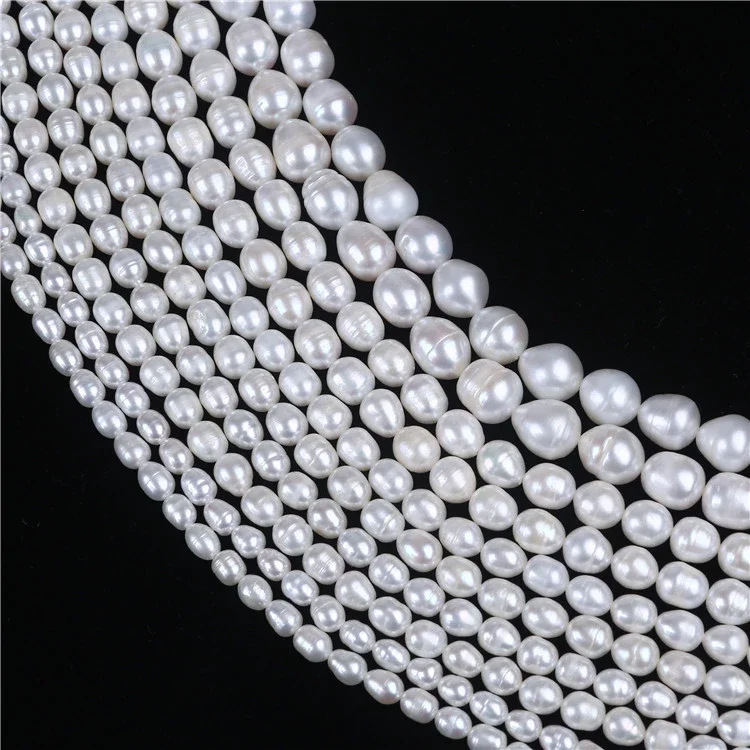 

APDGG Wholesale 10Strands Natural Pearl 6-6.5mm BC grade rice freshwater pearl strands Loose Beads women lady jewelry DIY