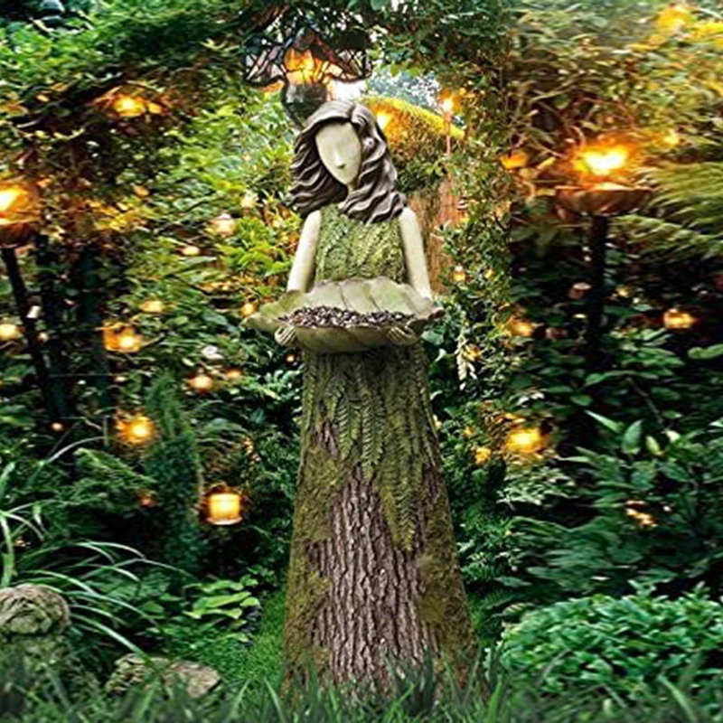 

Sherwood Fern Fairy Tale Angel Girl Statue And Bird Feeder Resin Decoration Outdoor Garden Statue Super Cute Craft Decorati Ty53