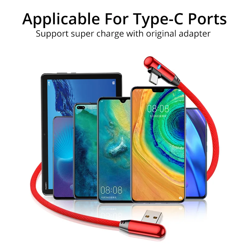 Новый 90 градусов Тип C 8Pin Micro USB кабель для iPhone 8X7 6 6S Plus iOS 10 9 8 Samsung Nokia быстрой