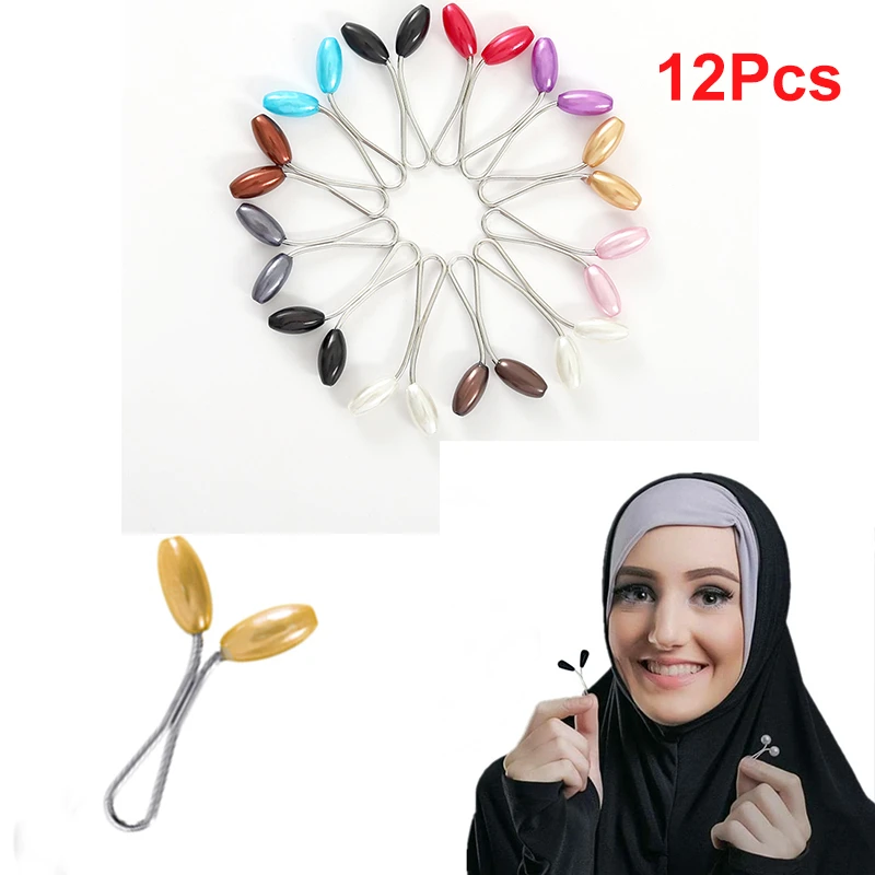 

New Style Simple Popular U-shaped Colorful Pearl Pin Exquisite Small Scarf Clip Fashionable Multicolor Turban Pearl U-shaped Pin