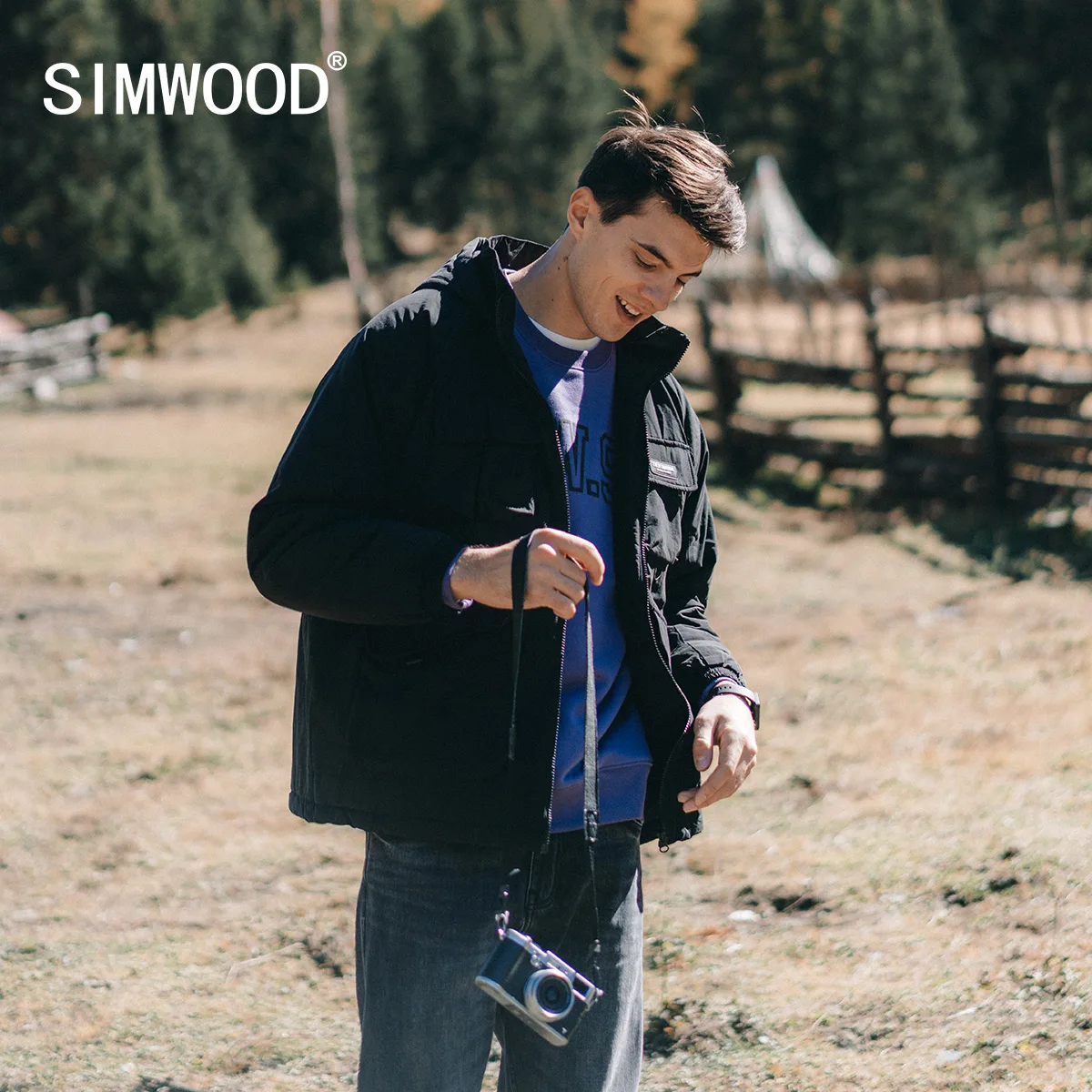 SIMWOOD 2022 весенне-зимнее новое пальто-карго Мужская парка с несколькими карманами