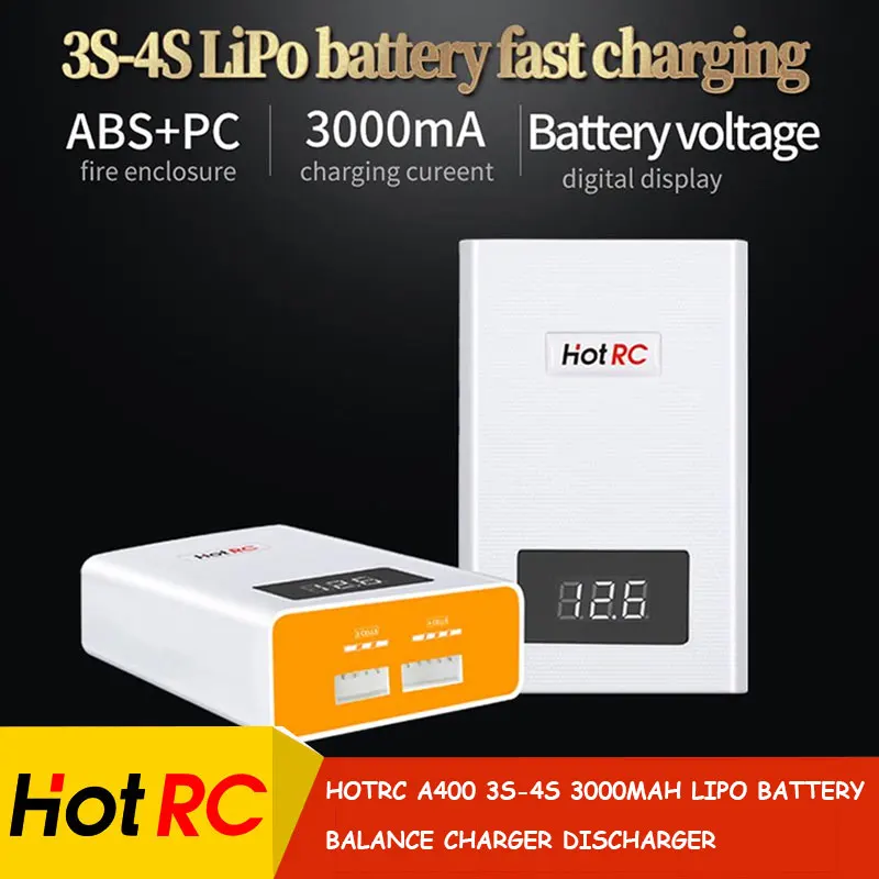 

HotRC 1pcs 3S-4S 3000mah Lipo Battery Balance Charger Discharger With LED Screen For RC Quadcopter FPV Drone Car Truck Toys Kits