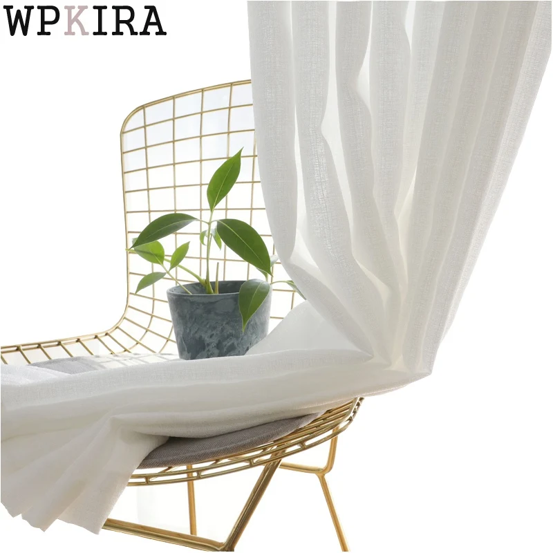 Однотонные прозрачные тюлевые шторы для гостиной современные занавески спальни