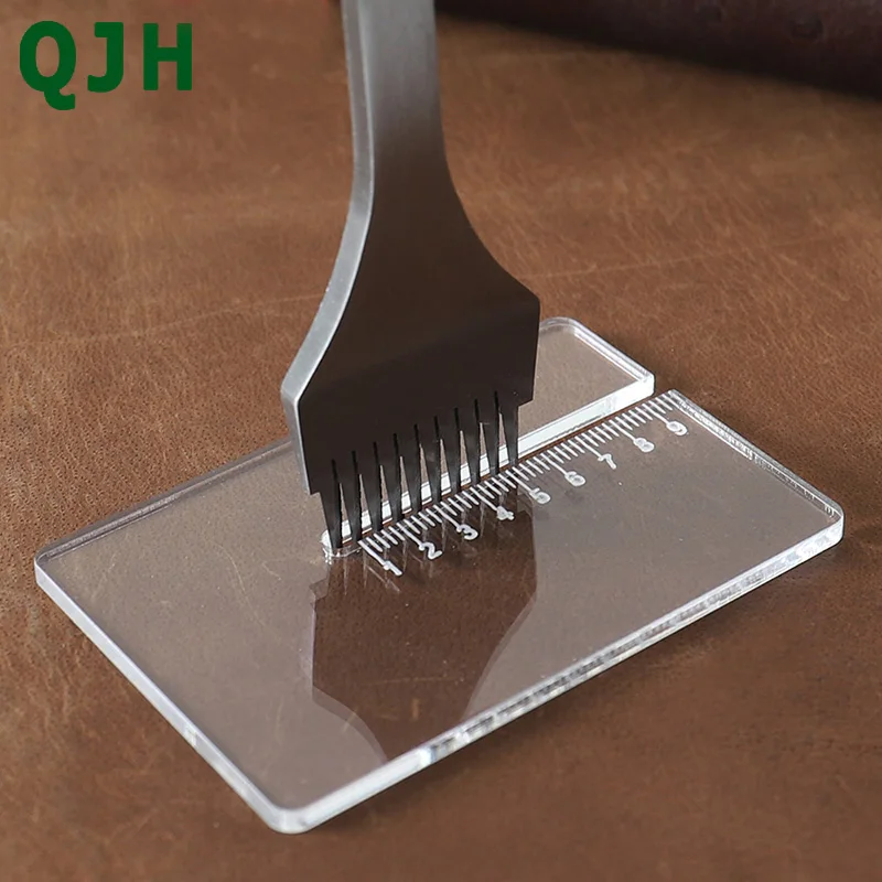 

Acrylic plate for helping leather hole punches DIY Hand Perforated Round Stitching Punch Tools Hole Cut Leather Punching Tool