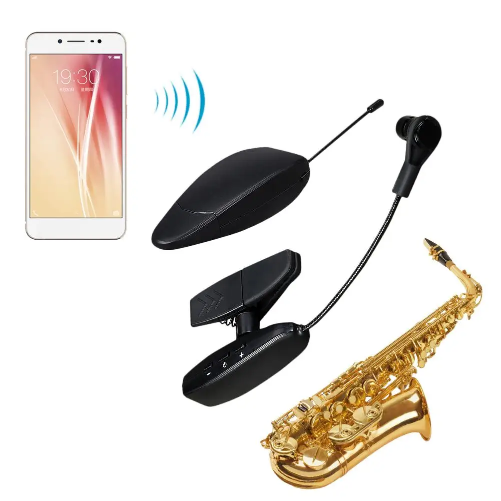 Профессиональный УВЧ беспроводной саксофон микрофон Система духовой инструмент