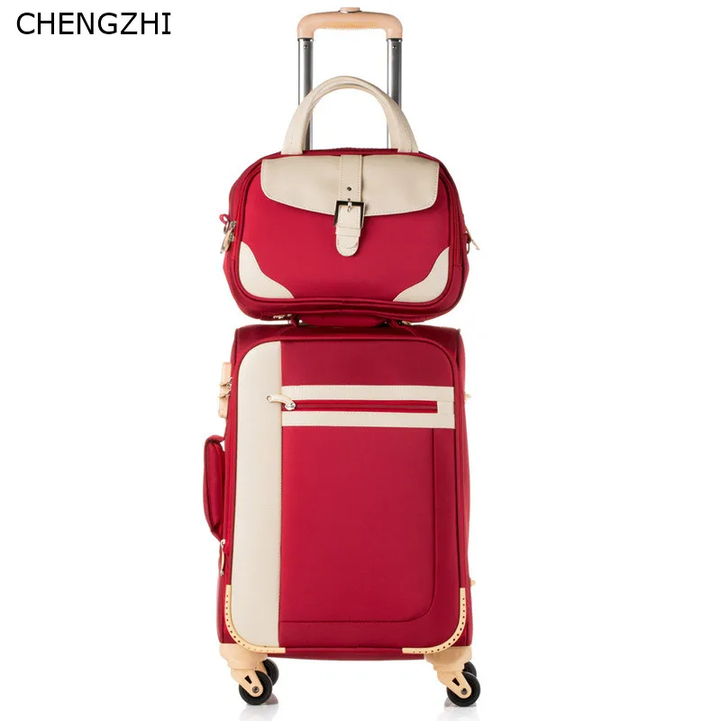 CHENGZHI2" 22" 2" 26 дюймов водонепроницаемый Оксфорд чемодан на колесиках набор для женщин Мода сумки на колесиках spinner Для девочек Дорожная сумка на колесиках