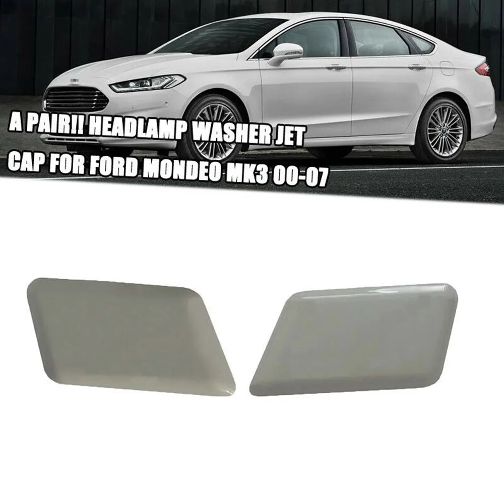 

Water Spray Nozzle Cap Headlight Washer Nozzle Cover Cap Set for Ford Mondeo 3 III 1S7113L018AE