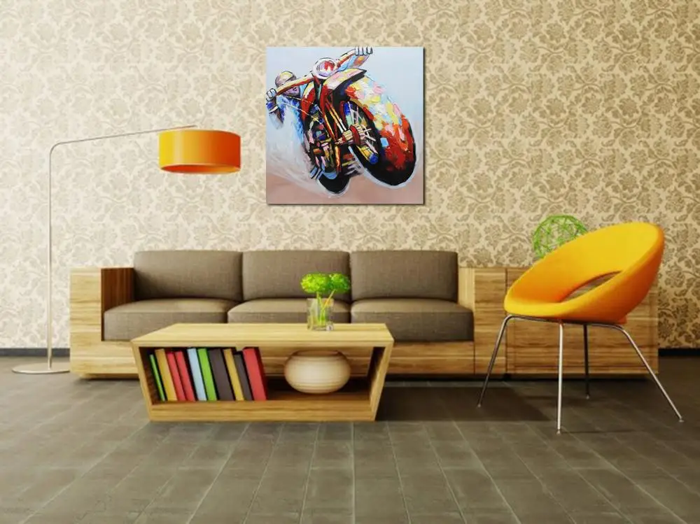 Картина масляная вручную на холсте для гостиной|Рисование и каллиграфия| |